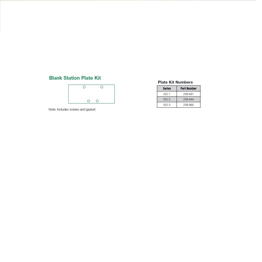 104-538 NUMATICS/AVENTICS BLANK PLATE<BR>ISO3 SERIES